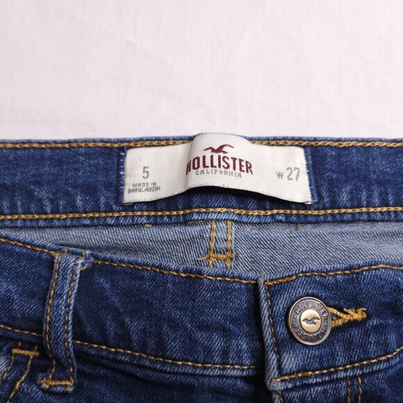 Hollister Womens Short Shorts Jeans 5 Distressed Destroyed Low Rise Junior - Picture 3 of 5